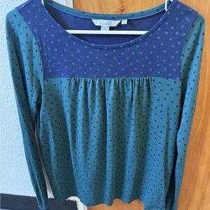 Boden women’s size 6 green polka dot lyocell long sleeve top